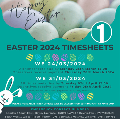 Easter 2024 -  Timesheets
